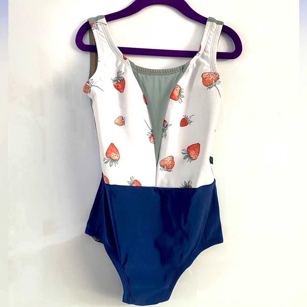 Lucky Leo Blue Strawberry Dart XS Leotard